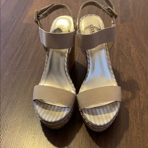 Tan wedges in good condition.